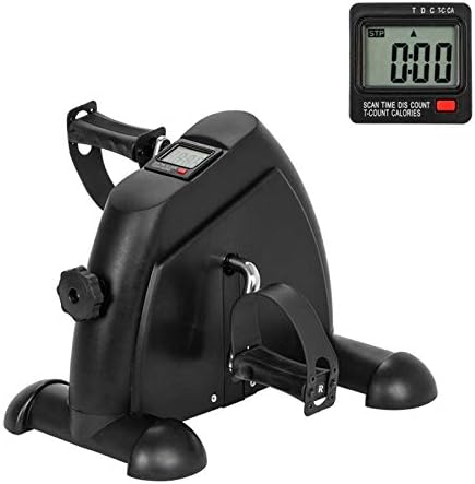 Mini Exercise Bike, Under Desk Bike Pedal Exerciser Foot Cycle Arm & Leg Pedal Exerciser with LCD Screen Displays,Arm Exercisers Bike Resistance Trainers,Home Use Feet Trainer Mini Exercise Bike,Black