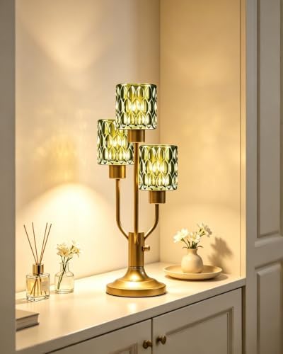 Lightdot Mid Century Modern Green Table Lamp Vintage Dimmable Gift