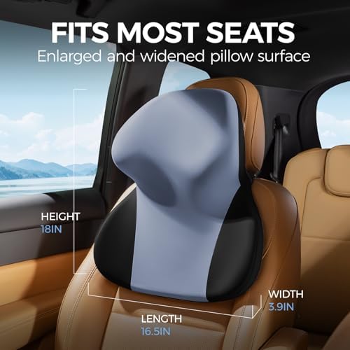 BEBAS Car Headrest Pillow, Ergonomic Neck Pillow with Memory Foam