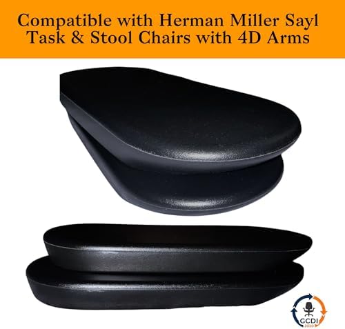 Replacement Sayl Fully Adjustable 4D Black Arm Pads, Compatible with Sayl Chairs and Stools, Sold in Pairs