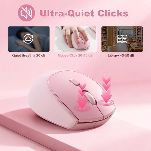 YUNZII C2 Silicone Wireless Mouse 1600 DPI Optical 2.4GHz (Pink)