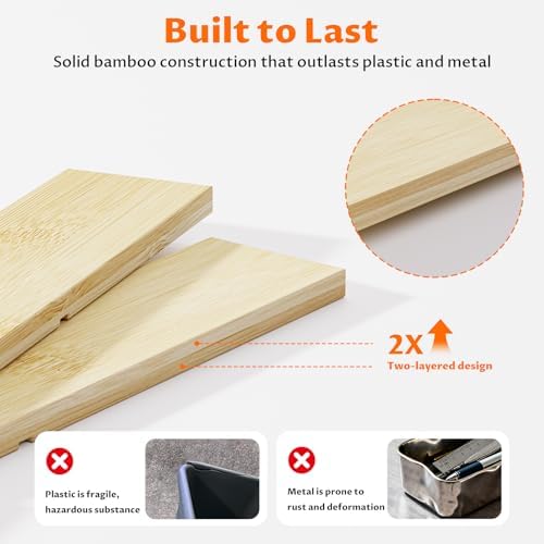 Bamboo Drawer Organizer with 9 Adjustable Compartments, Desk Storage Tray