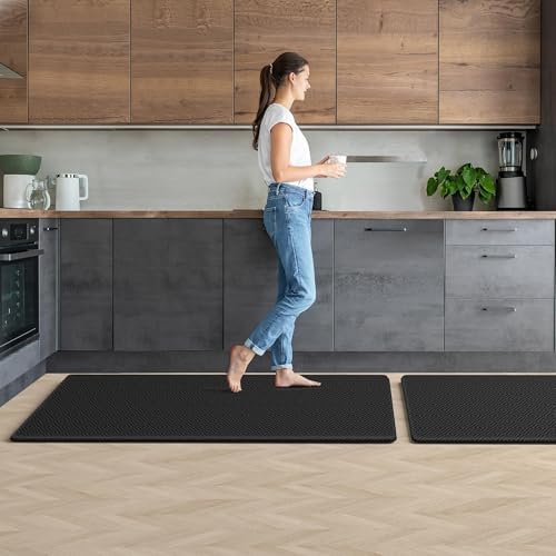 Kitchen Mat 2PCS Kitchen Rugs Cushioned Anti-Fatigue Rug Standing Desk Mat