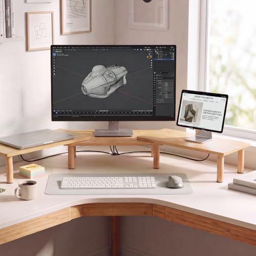 Bamboo Monitor Riser, 3-in-1 Modular Computer Monitor Stand