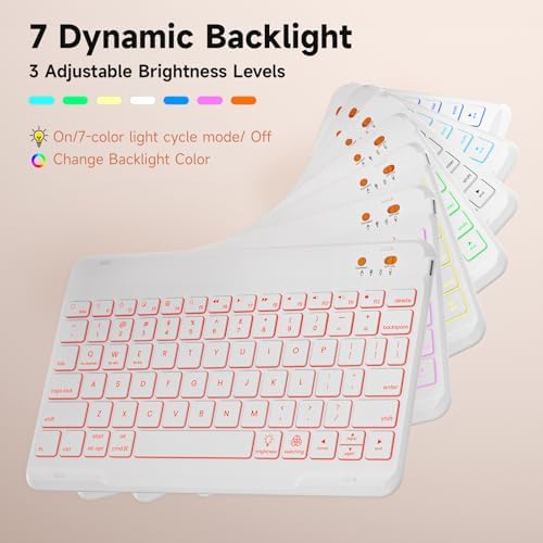 Keyboard case for ipad Air 11 inch(M2 2024)/10.9 Inch Air 5th 4th Generation & iPad Pro 11 inch (1st/2nd/3rd/4th Gen) 360° rotational case Folio Cover with Pencil Holder - Backlit Detachable-(Pink)