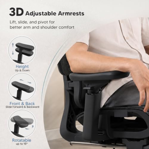 Office Chair Ergonomic with Dynamic Adjustable Lumbar Support