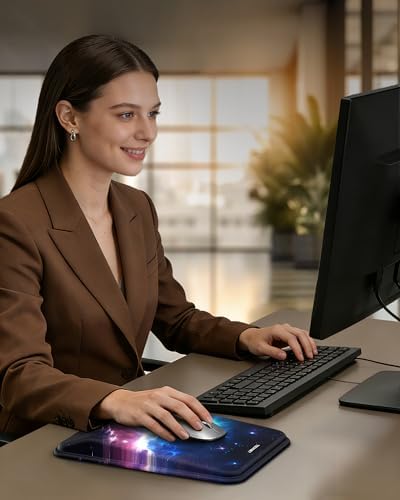 TECKNET Ergonomic Mouse Pad with Wrist Rest, All-Day Comfort & Pain Relief