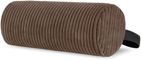 HIGOGOGO Lumbar Roll Lumbar Support Pillow for Office Chairs, Cars, and Gaming Chairs, Back Cushion with Washable Cover & Adjustable Strap to Relieve Back Pain and Improve Posture, 15"x6"x5", Brown