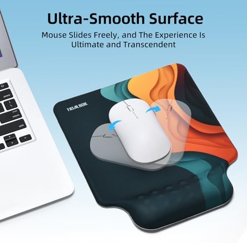 TIDALSOIL Ergonomic Mouse Pad with Memory Foam Wrist Support