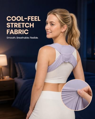 Women's Ice Silk Sleep Posture Corrector, Adjustable Night Upper Back Brace