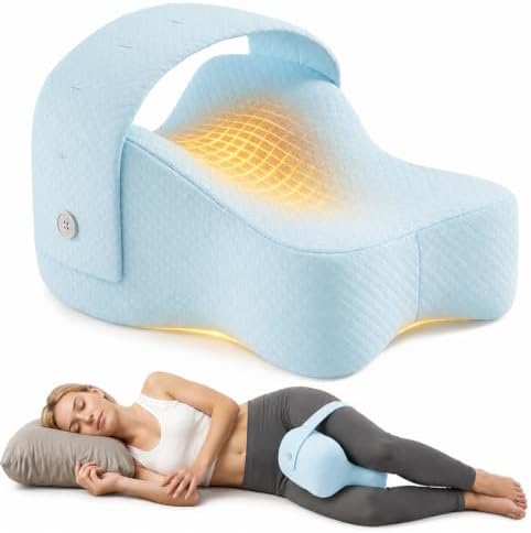 Knee Pillow for Side Sleepers, Alignment Pillow for Side Sleepers, Relief Hip & Sciatica Pain, Nourial Pillow Between Legs for Pregnant Women and Seniors (Blue)
