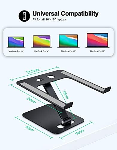 RIWUCT Aluminum Alloy Laptop Stand for Desk, Foldable Laptop Riser Holder