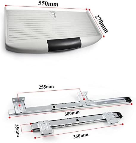 V3VOGUE Keyboard Tray Under Desk Adjustable Height - with Extension Ball Bearing Slides, Smoothly Pull Out Keyboard Drawer Keyboard Platforms, Can Hidden Under The Desk, Easy to Fit