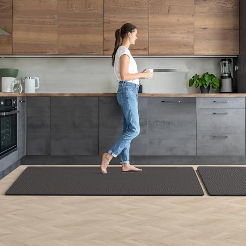 Kitchen Mat 2PCS Kitchen Rugs Cushioned Anti-Fatigue Rug Standing Desk Mat