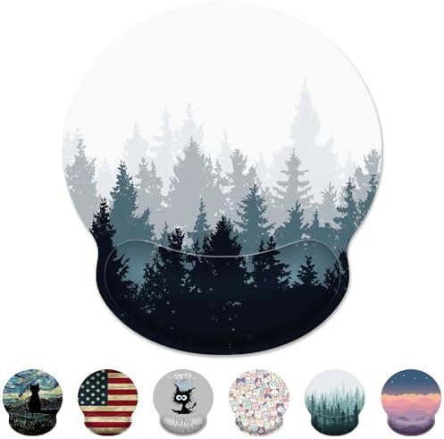 Forest Ergonomic Mouse Pad with Wrist Rest for Desk Work Office