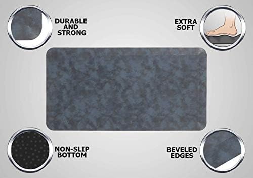 Mabel Home Anti Fatigue Floor Mat- 3 Size(20x32 & 20x39 & 24x70),16 Colors - Standing Desk Mat-Kitchen Floor Mat-Stain ResistantHome Non-Slip Bottom, Extra Soft (Blue, 20" x 39")