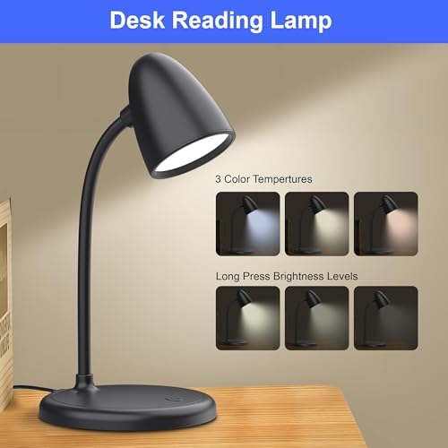 New LED Desk Lamp for Home Office,3 Colors Dimmable Table Lamp