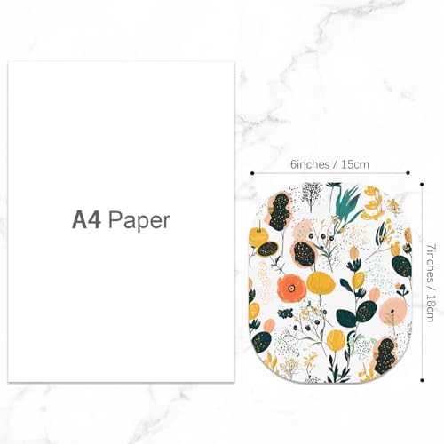 Small Mouse Pad, 6 x 7 Inch, Oval Mini Mouse Pad with Non-Slip Rubber Base for Laptop Wireless Mouse Keyboard Tray Mousepad, Flower Seamless Pattern