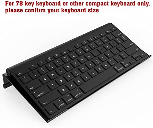 KOTEMON Mini Computer Keyboard Stand-11.8'' x 5.1''-Small Computer Keyboard Tray Acrylic Keyboard Holder for 78 Keys Universal Compact Keyboard, with Black Silicone Strip, Black