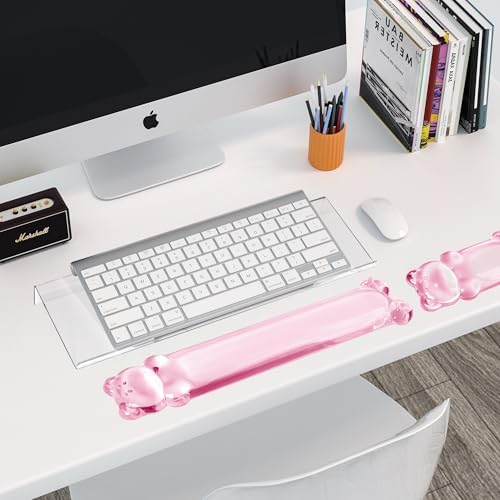 16.9inch Computer Keyboard Stand for Desktop,Gel Keyboard Wrist Rest Set