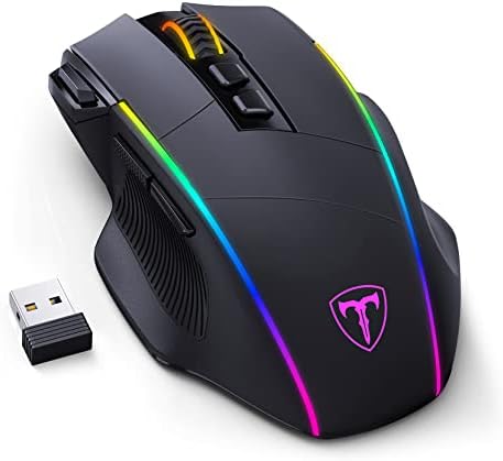 RisoPhy Wireless Gaming Mouse, 3-Mode 2.4G/USB-C/Bluetooth with RGB Backlit