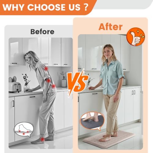 4/5 Inch Thicker Kitchen Mats Anti Fatigue Comfort Mat Standing Desk Rugs