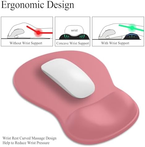 Gel Mouse Pad with Wrist Rest, Ergonomic Concave Wrist Support Mousepad