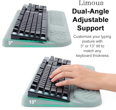 LIMOUS 2-in-1 Wrist Rest, Ergonomic Wave Wrist Pad with Keyboard Stand