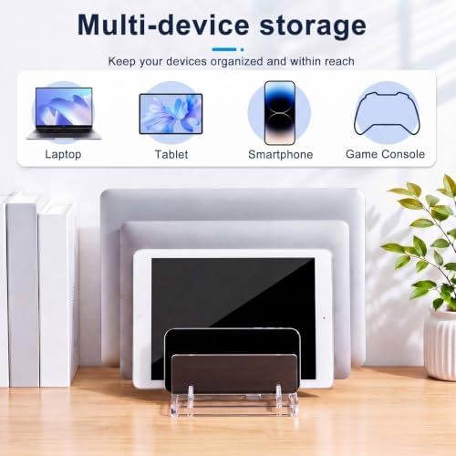 Chunful 5 Slot Adjustable Vertical Laptop Stand for Desk