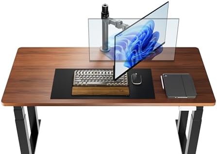 Amazon Basics Single Computer Monitor Stand with Cable Management, Height Adjustable VESA Desk Arm Mount, Fully Adjustable Tilt and Rotation, Steel, Black, Fits 13-30" Screens
