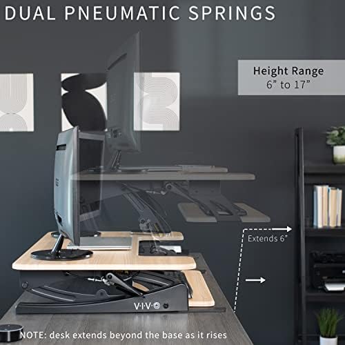 VIVO Real Bamboo 42 in Standing Desk Converter, DESK-V000VLO