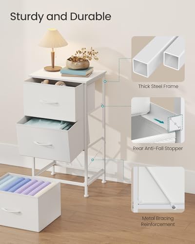 SONGMICS Dresser for Bedroom, Small Dresser with 3 Fabric Drawers