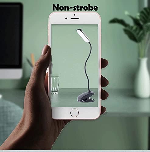 COLORLIFE Desk Lamp Clip On Light-7W 2600mAH Flexible Gooseneck Battery Operated Rechargeable Reading Lamp with Clamp & Stepless Brightness for Desk,Piano,Bed Headboard and Computers