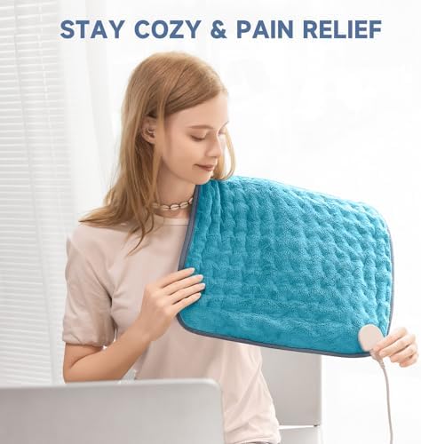 Electric Heating Pad for Seniors, 20"x24" Heat Wrap with 6 Temps, Moist Heat Option, Auto Shut-Off & Washable Cover, Great Gift for Mom, Dad, Grandma, Grandpa