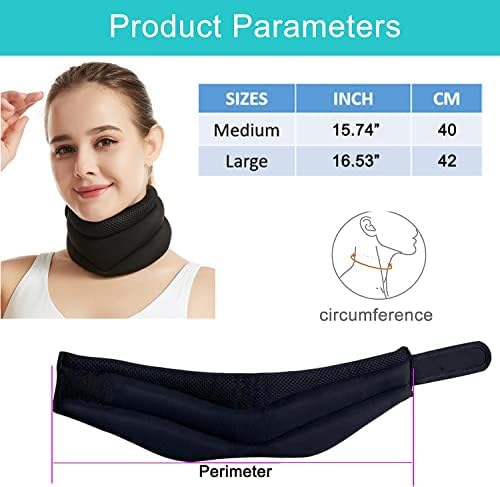 Neck Support Brace for Neck Pain and Support, Soft Foam Cervical Collar for Sleeping, Adjustable Neck Brace for Women and Men Cervical Spine Pressure Relief, Keep Vertebrae Stable and Aligned (M)