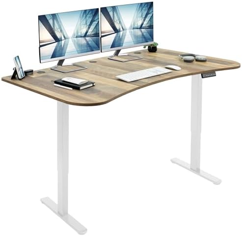 VIVO Reclaimed Wood 60 x 24 in Standing Desk, DESK-KIT-E2W1P