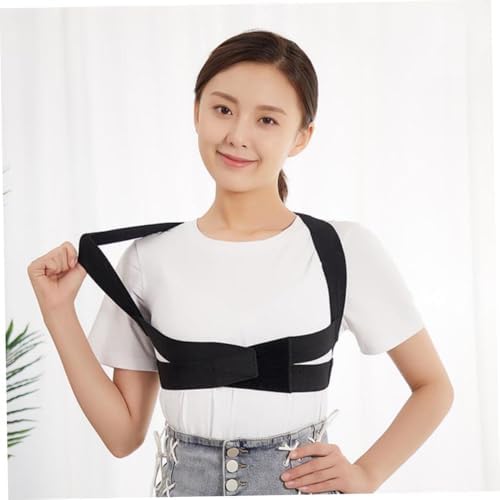 Mipcase Adjustable Electronic Posture Reminder Hunchback Corrector Upper Back Brace Black Posture Support Belt for Adults and Sitting Spine Alignment