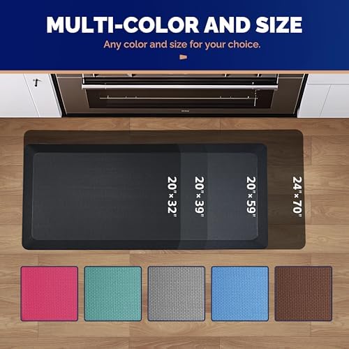FEATOL Anti Fatigue Mat for Standing Desk & Kitchen Floor, 9/10 Extra Thick