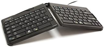 Goldtouch Go!2 Mobile Keyboard (GTP-0044) - Portable Foldable Travel Ergonomic Wired Keyboard with USB for PC & Mac, Plus Jestik Microfiber Cloth - Value Bundle
