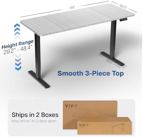 VIVO Dark Gray 60 x 30 in Standing Desk, DESK-KIT-1B6G-30
