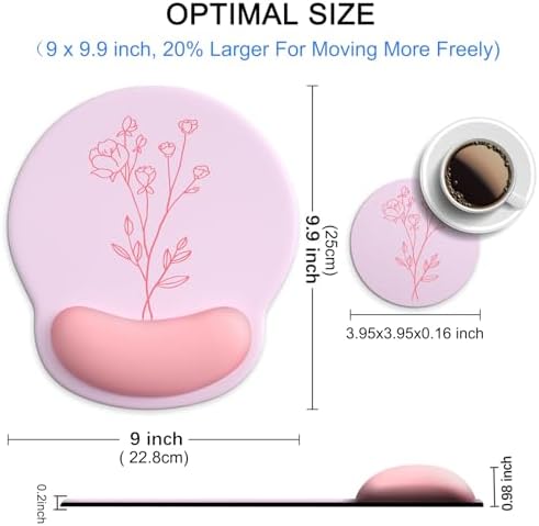 Ergonomic Mouse Pad with Wrist Rest Support,Gel Mouse Pads for Desk