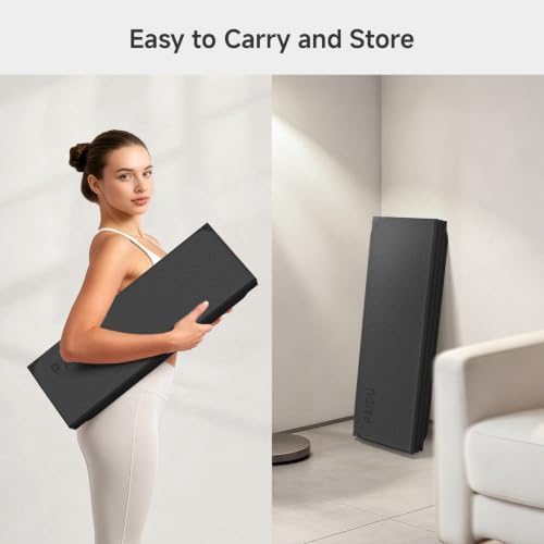 PAIDU Foldable Yoga Mat 10mm Thick, 75"x26" Non-Slip Fitness Exercise Mat