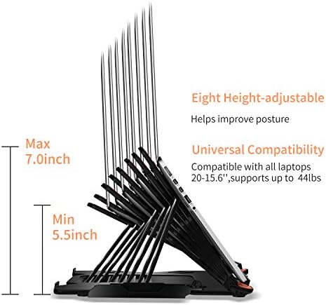 Ergonomic Adjustable Laptop Stand for Desk with Phone Holder & 360° Rotation - Foldable Portable Stand for 10-17" Laptops, MacBook Pro 16", Gaming Laptops, Tablets | Heavy-Duty & Ventilated Design