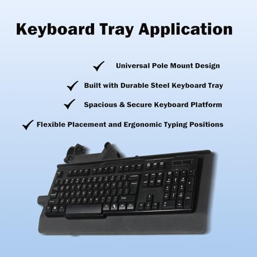 Keyboard Tray, Keyboard Holder for Gaming Chair, Adjustable Angle and Position Chair Keyboard Tray (Black, PRO Keyboard Tray)