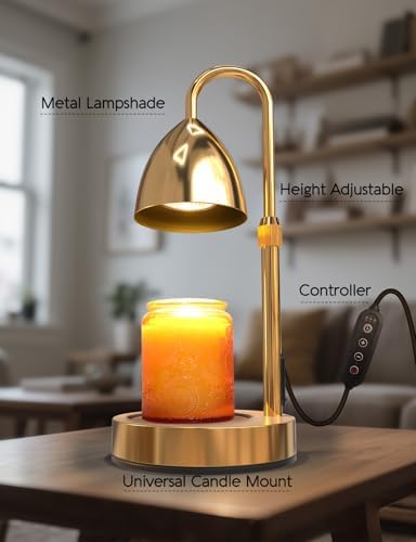 Candle Warmer Lamp with Timer Dimmable, Lamp Candle Warmer Birthday Gifts for Women, Black Adjustable Wax Melter Warmer for Jar Candles, House Warming Gift Home Decor