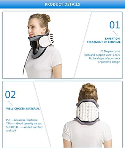Neck Traction Device, Neck Stretcher for Neck and Shoulder Pain Relief Neck Care Recover Tool Cervical Traction Device for Adults Students (Color : White)