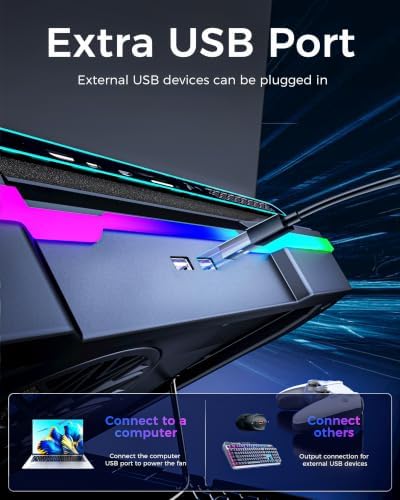 AICHESON Laptop Cooling Stand Gaming RGB Cooler for 15-19 inch Heavy Laptop