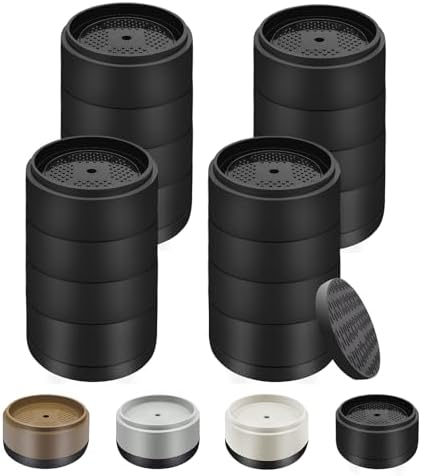 Furniture Risers Bed Risers Heavy Duty 4 inch, Round Adjustable Bed Lifts Riser for Desk Legs Table Couch Sofa Chair Refrigerator Washing Machine (4 Inch, Black, 4 Pack)
