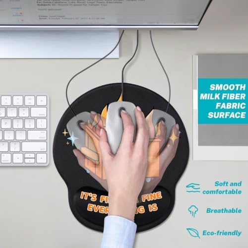 Hancynir Dumpster on Fire Ergonomic Mouse Pad with Wrist Support Desk Decor