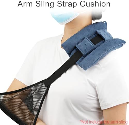 Upgrade Neck Pad Strap Cushion Pillow for Arm Sling Comfort Shoulder Support Pad Rotator Cuff Replacemet Surgery Elbow Brace Carry Padded Cover Broken Wrist Hand Injury Cast, Minky Dot Denim Blue